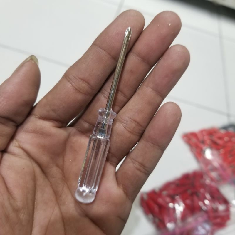 OBENG MINI KRISTAL BENING KECIL PLUS MINUS