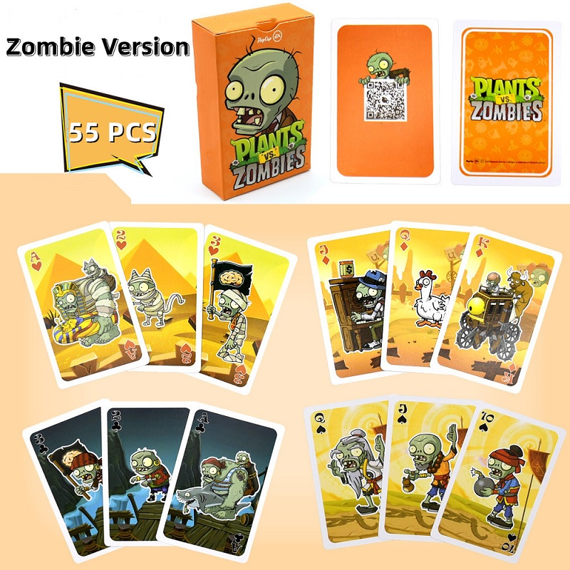 55pcs Kartu Permainan Plants vs Zombies Alien World Cherry Kacang Polong Snow Pea Untuk Pesta