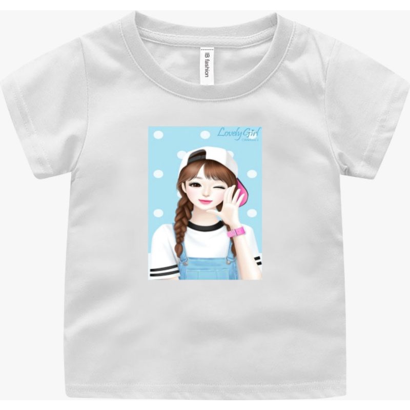 ((IB))KAOS ANAK PEREMPUAN/CEWEK TOPI DIGITAL SABLON