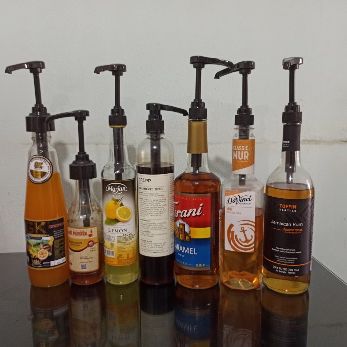 

SIRUP- SIRUP PUMP DRAT PANJANG UKURAN 8ML : TORANI, TOFIN, DAVINCI, MARJAN -SIRUP.