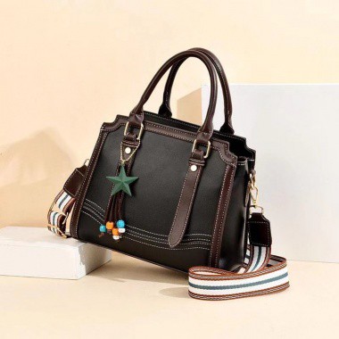 BQ 2631 RISCE TAS HAND BAG GANTUNGAN STAR TALI MOTIF IMPORT WANITA CEWEK PEREMPUAN JAKARTA BATAM