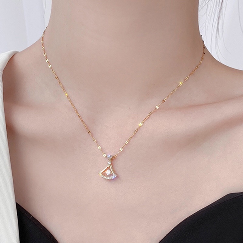 Kalung Titanium Dancing Stone Korea Style Fashion Wanita