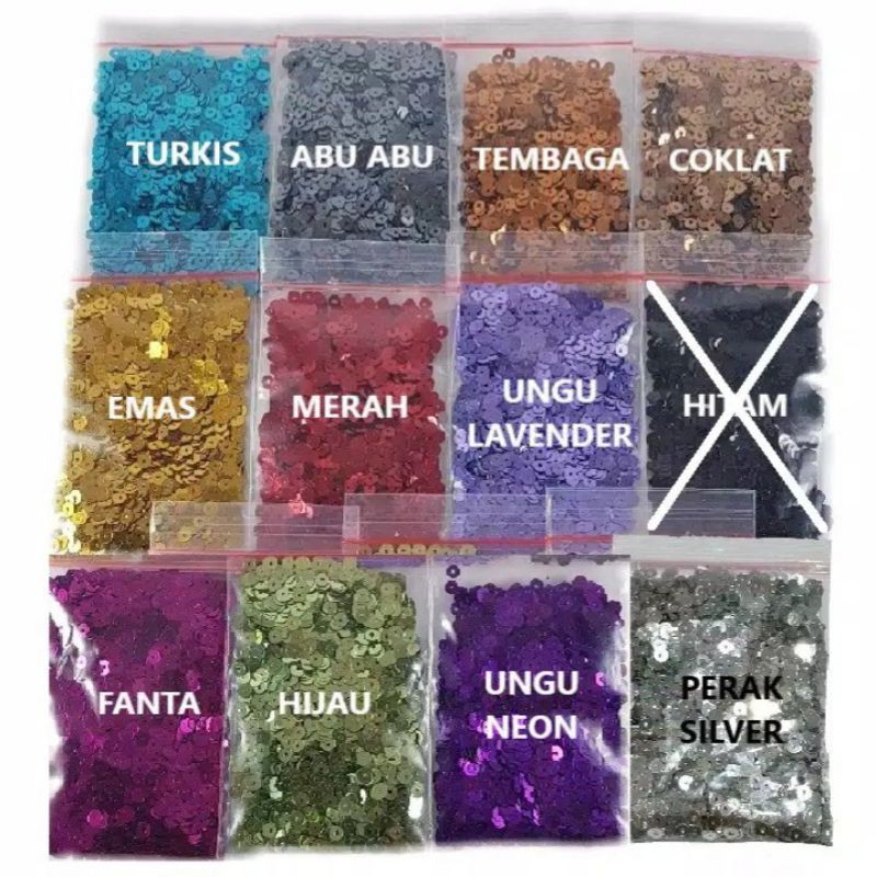 Payet Piring 4mm dan 24gram / Manik