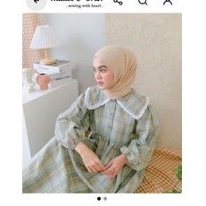 PO Sabine dress plaid olive BY haideeorlin