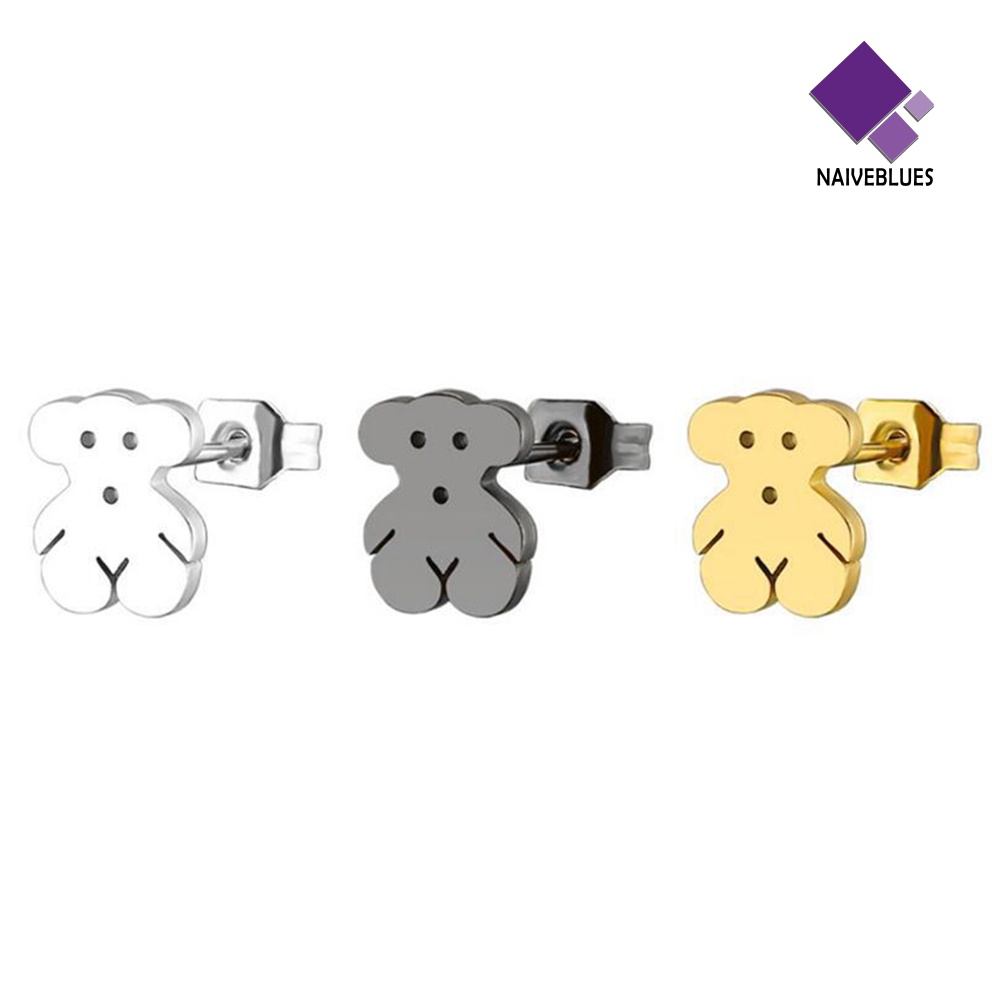 Anting Stud Mini Bahan Stainless Steel Motif Kartun Untuk Wanita