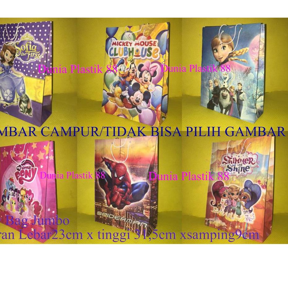 

[KODE PRODUK WM67L9737] isi10pc goodie PARTY BAG JUMBO 23x31.5CM tas kertas karakter anak ulang tahun ultah GAMBAR RANDOM