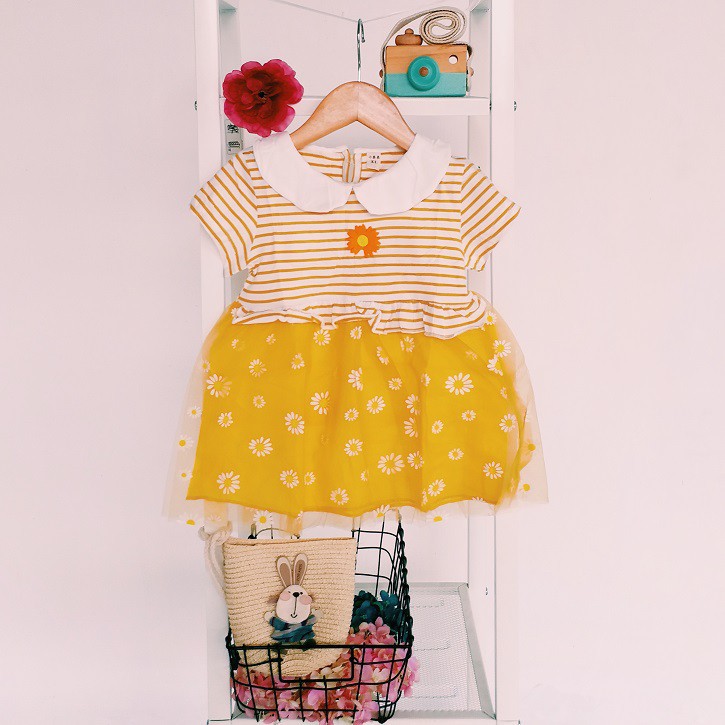 LittleAaron DRESS SALUR SUNNY ROSE 2104 EBV Baju Dress Anak Perempuan Import 6 bulan - 3 tahun