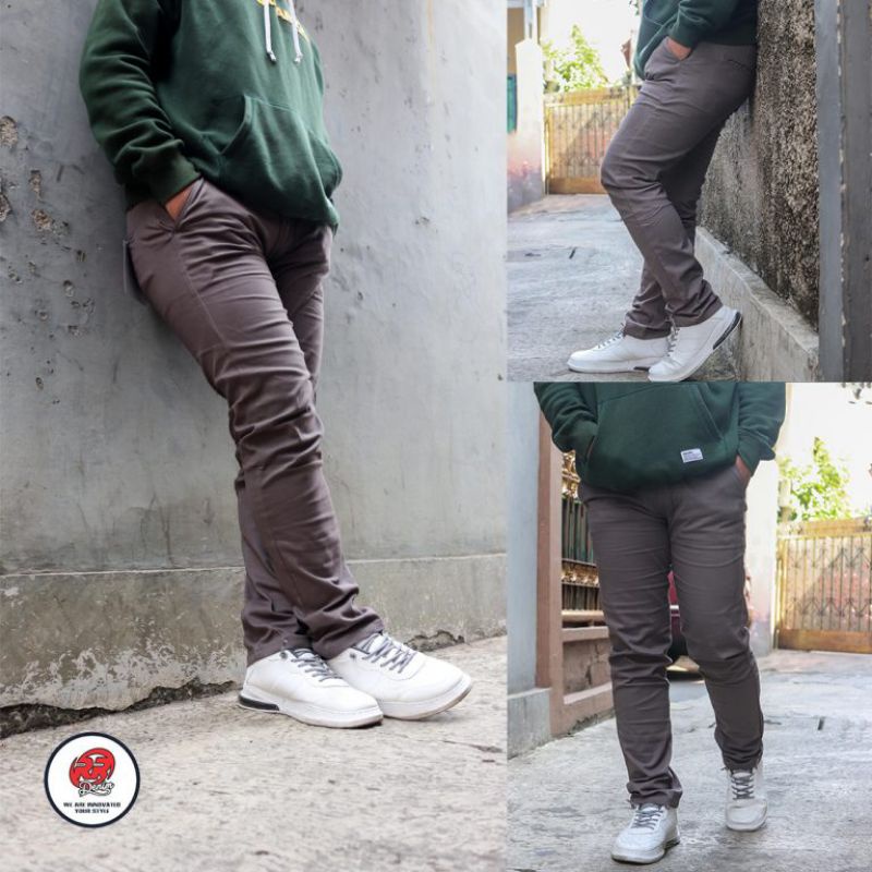 Celana Chino Abu Tua Panjang Distro Dickies