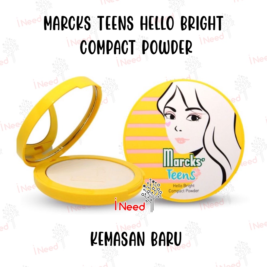 (INEED) MARCKS TEENS HELLO BRIGHT COMPACT POWDER - Bedak Padat Marcks (Kemasan Baru)