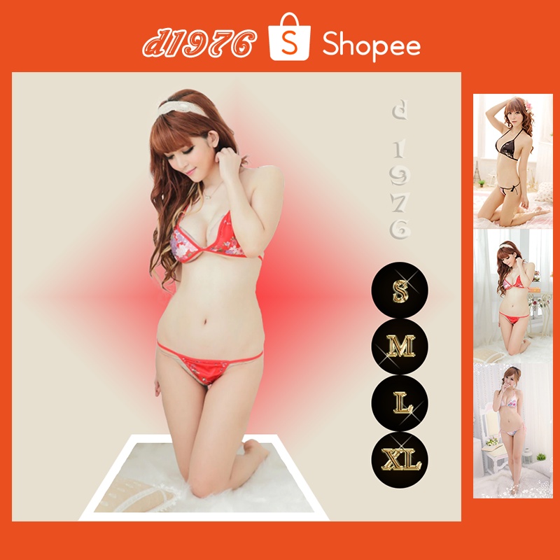 d1976 BH Bra Set CD Celana Dalam Wanita Bikini G String Sexy OFB-F156