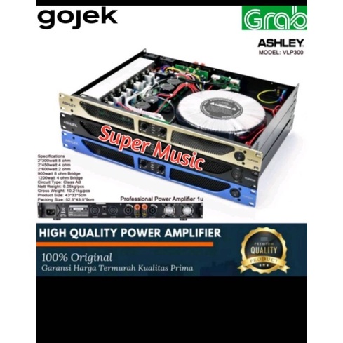Power ashley vlp 300 original power amplifier ashley vlp300