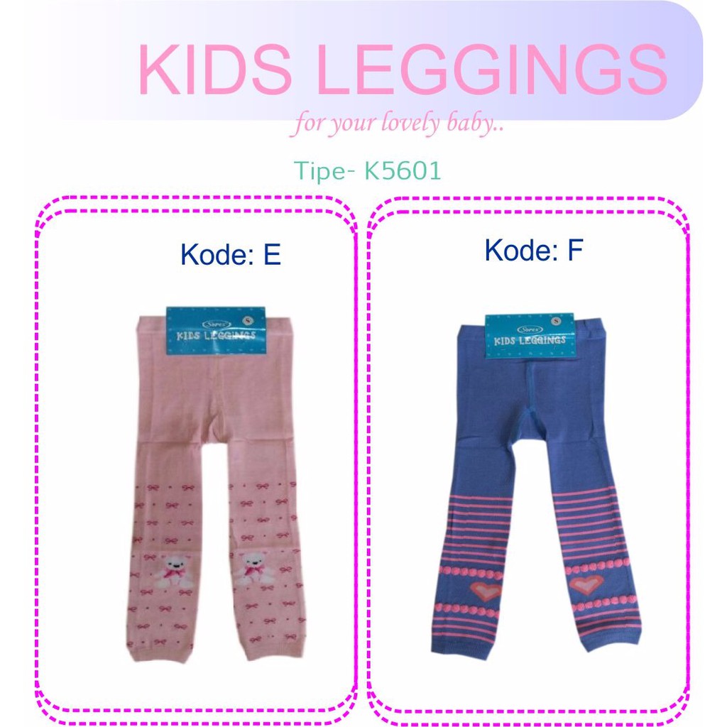 SOREX K5601 Legging Motif size L cotton rich leging kids anak motif model kaki terbuka kaos kaki