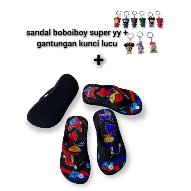 SANDAL ANAK BOBOIBOY SUPER YY +GANTUNGAN KUNCI LUCU