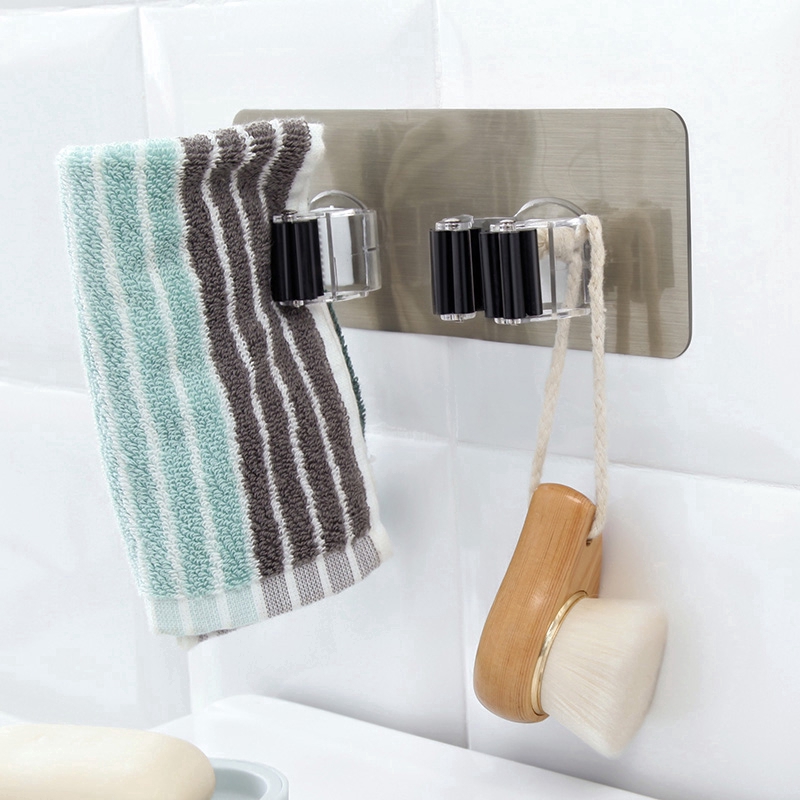 [ Multifunction Self-Adhesive Mop Storage Racks ] [ Bathroom Wall Mounted Broom Holder Hooks ] [ Free Punching Mop Clip ]