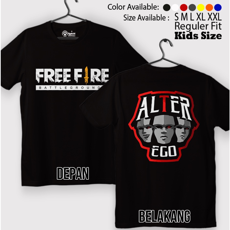 Baju Kaos Atasan Anak Laki-laki Gamers FF Free Fire Evos Aura Bigetron Alter Ego Onic