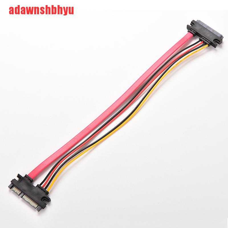 (Adawnshbhyu) Kabel Extension Hard Disk Sata 12 &quot; Male Ke Female 7+15 Pin