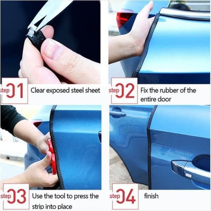 Pelindung Pintu Mobil Tebal Anti Gores Trim Door Guard STEEL PVC 10mm