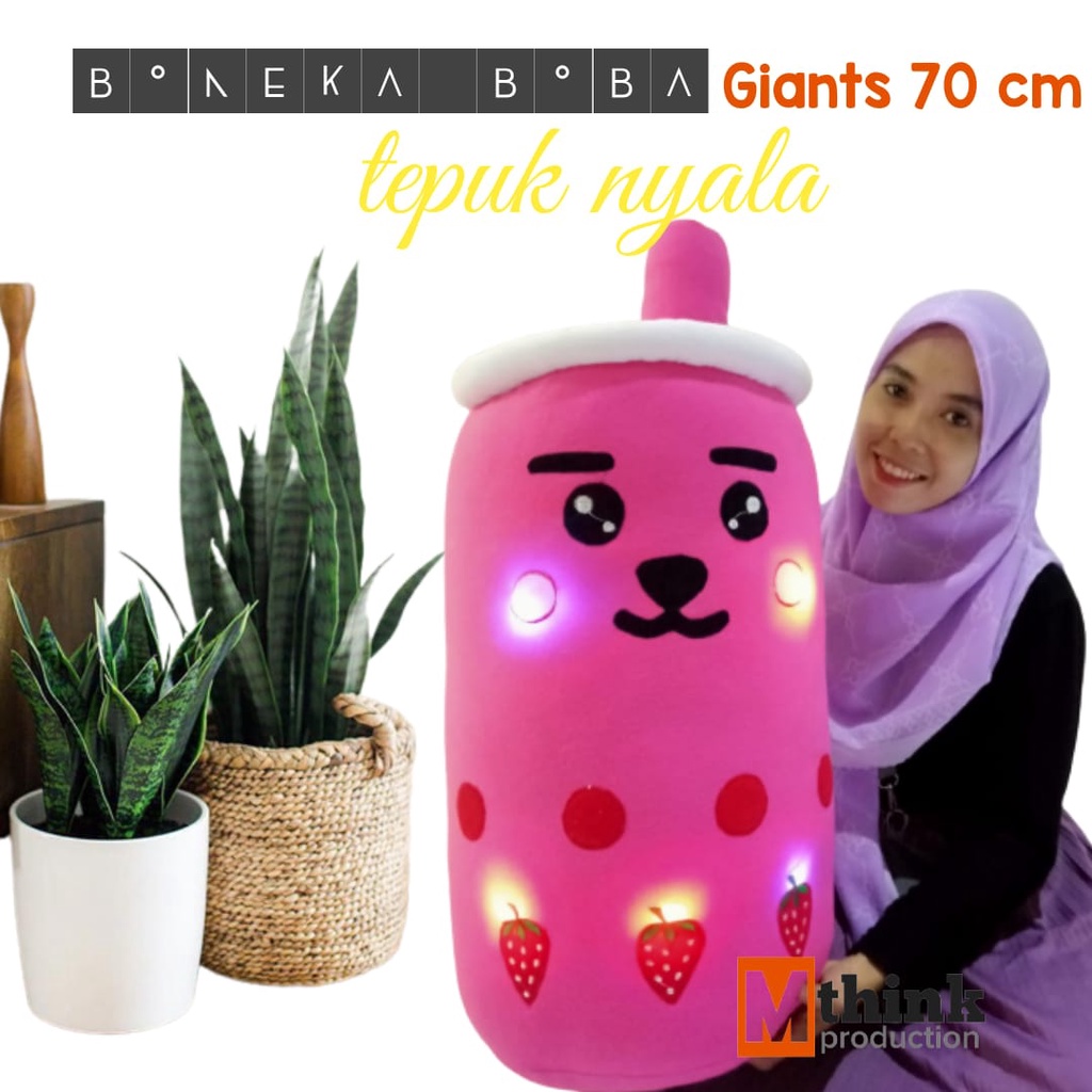 Boneka boba bantal boba LED super jumbo giant 70cm original sni