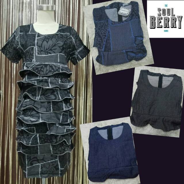 Blus Denim peplum SOULBERRY / Baju atasan wanita