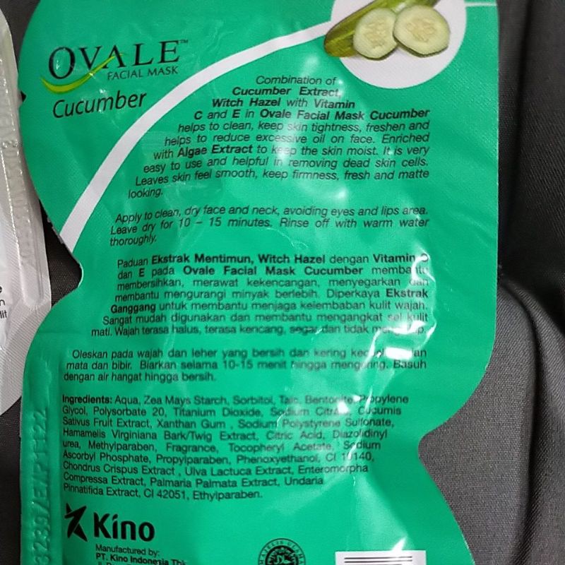 ovale facial mask sachet 15g