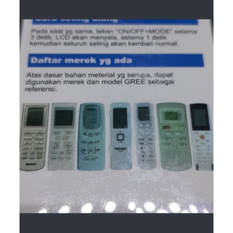 REMOTE REMOT AC GREE YAM1F MULTI SEPERTI ORIGINAL