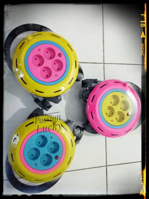 NEW KABEL ROLL/STOP KONTAK  PHOSSCO 10M 4LUBANG INDIKATOR LAMPU