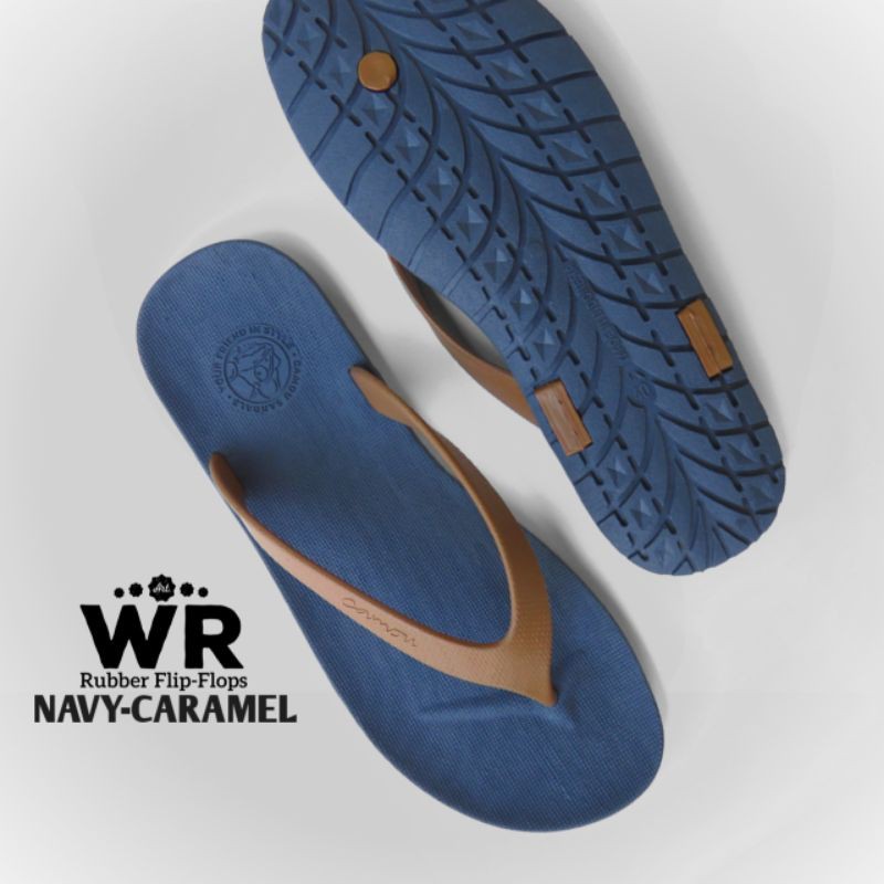 WR Rubber Flip-Flops - Sandal Jepit Pria / Sendal Jepit Pria / Camou (Original)-Navy Caramel
