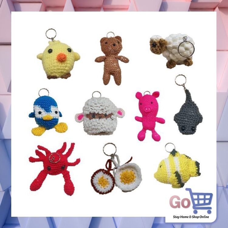 Go - B8052 Gantungan Boneka Rajut Handmade / Souvenir / Boneka Kartun / Boneka Handmade