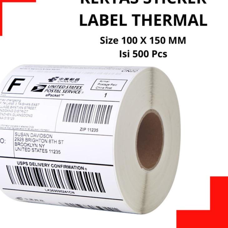 

Sudah READY.. NG Sticker Kertas Thermal / Thermal Label 100 x 150 mm A6 500 pcs