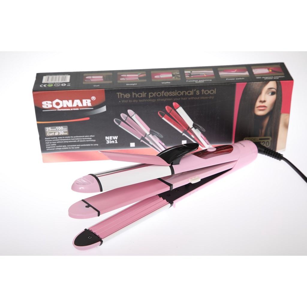 SONAR SN 720 CATOKAN 3in1 ALAT CATOK RAMBUT LURUS CURLY GERIGI SN720