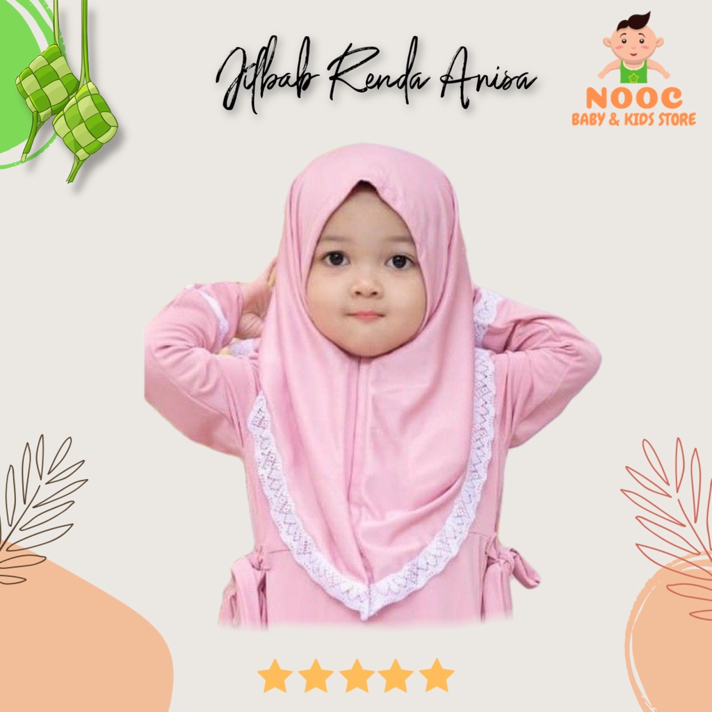 Jilbab ANISA Hijab / Jilbab anak aksen renda 0-3 tahun