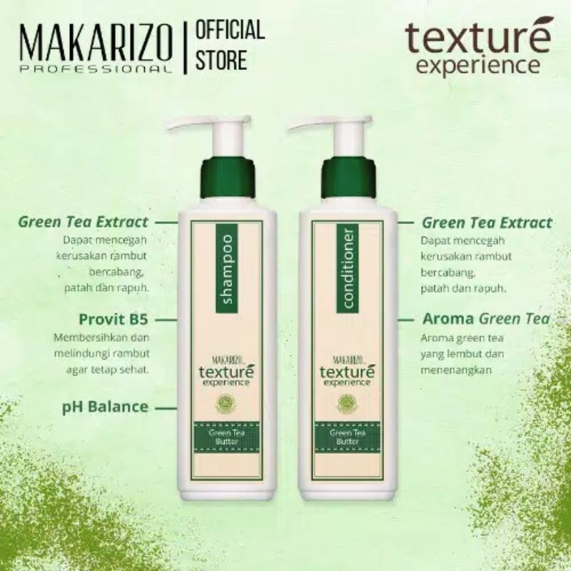 Makarizo Bundling Paket Shampo&amp; conditioner (GreenTea)