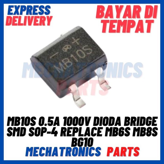 [ICS-9011] MB10S 0.5A 1000V DIODA BRIDGE SMD SOP-4 REPLACE MB6S MB8S BG10