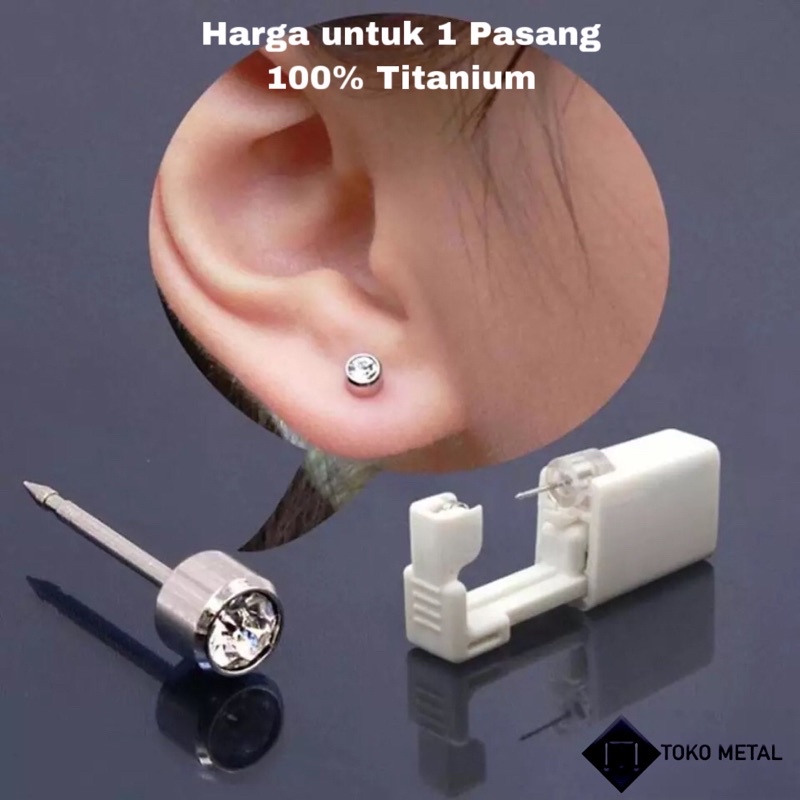 ANTING TINDIK 100% TITANIUM ANTI KARAT PRIA &amp; WANITA 3MM [TOKO METAL]