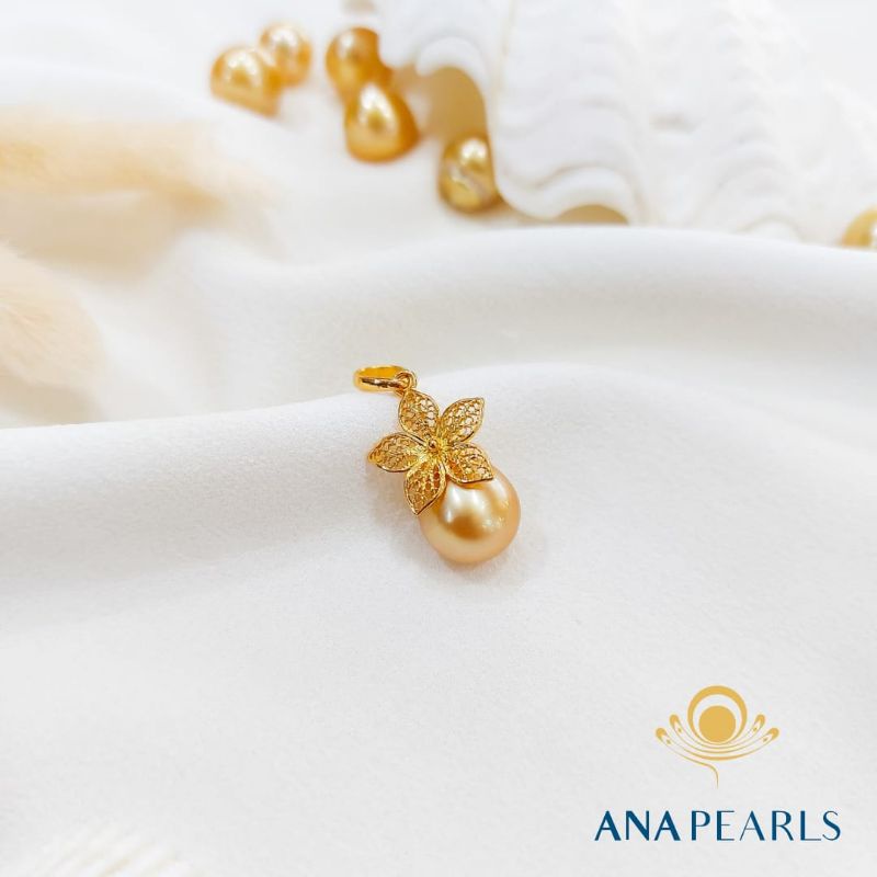 Liontin Emas Mutiara Air Laut Asli