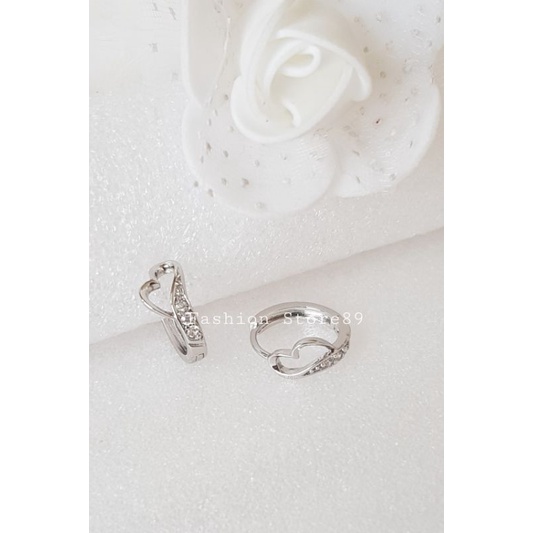 Ready Anting Simple Love silver Rosegold Xuping Bestquality import lapis emas 18k