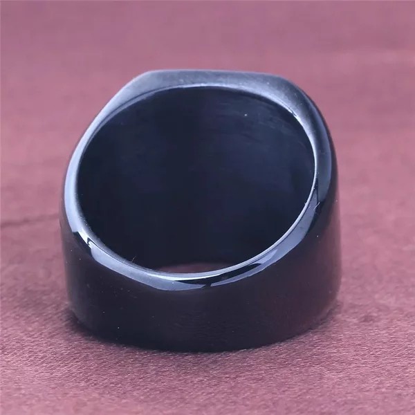 Cincin Titanium Square Kotak Hitam Fashion Pria Wanita Termurah