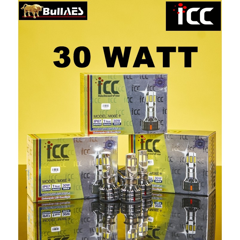 Lampu Led ICC Motor 6 Sisi H6 H4 AC DC 30 Watt ICC 6 Mata Original M06E+ 1 TAHUN GARANSI