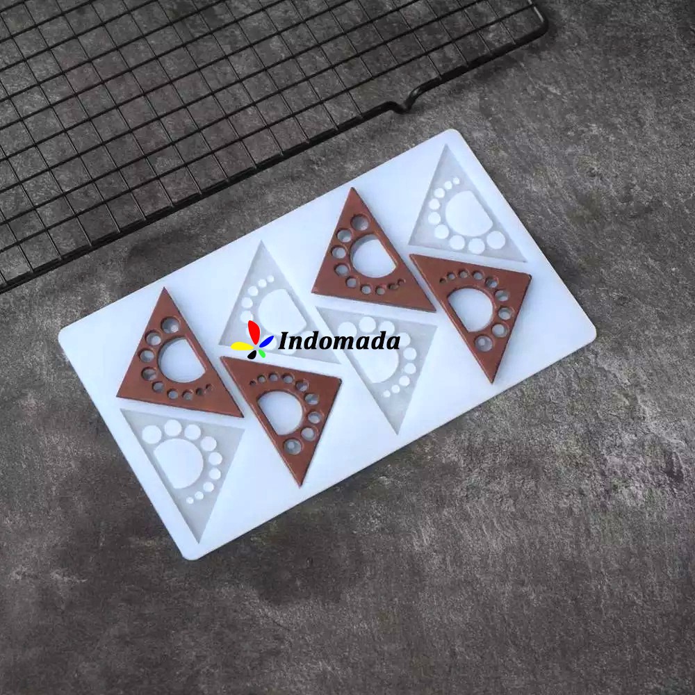 Indomada Cetakan Coklat Silikon 8 Segitiga Bulat Dekorasi Kue Ulang Tahun Cake Chocolate Mold Pagar