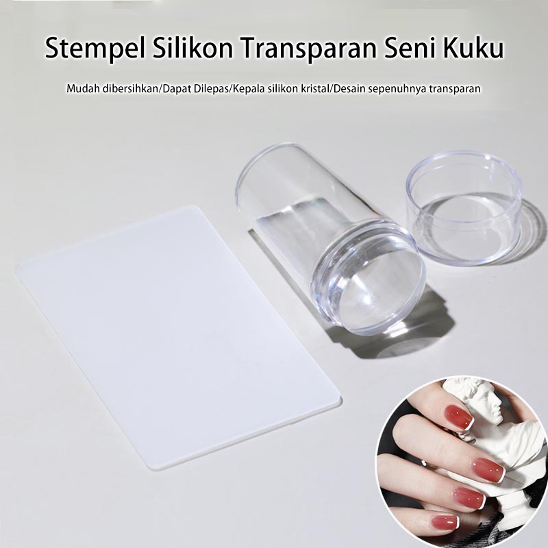 Alat Stempel Kuku Silicone Stamp Nail Art Stampler Stamping Tools Untuk Cetak Nail Art Kuku Silicone Scraper Manicure