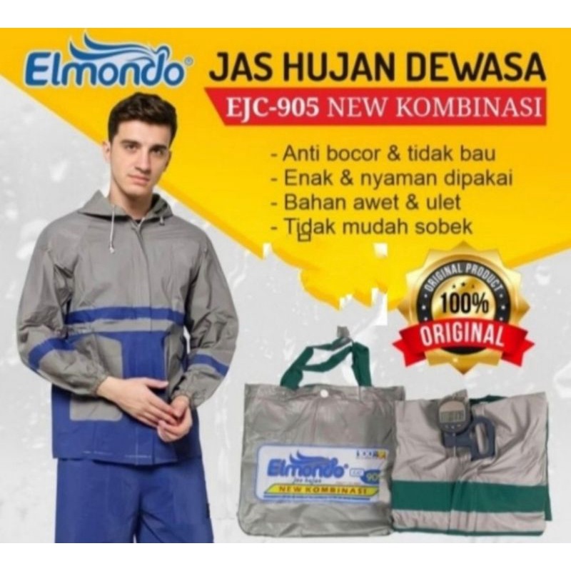 Jas Hujan Elmondo Raincoat Baju Celana New Kombinasii 905