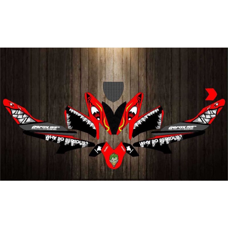 Decal Sticker Aerox 155 Old Full Body Shark / HIU