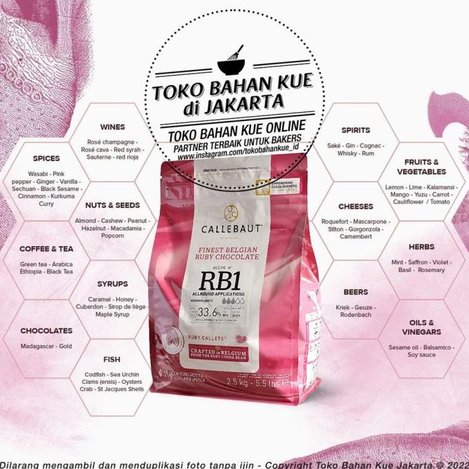 

Callebaut RUBY Chocolate Couverture 250gr RB1 Cokelat 47,3% Berries TERLARIS TERPERCAYA ORIGINAL