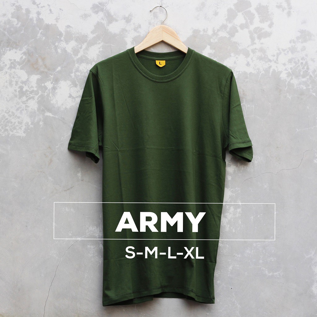 Kaos Polos Pria Wanita Cotton Combed 30s Hijau Army Baju Kaos Polos Pria Wanita Cotton Combed 30s Hijau Army Baju