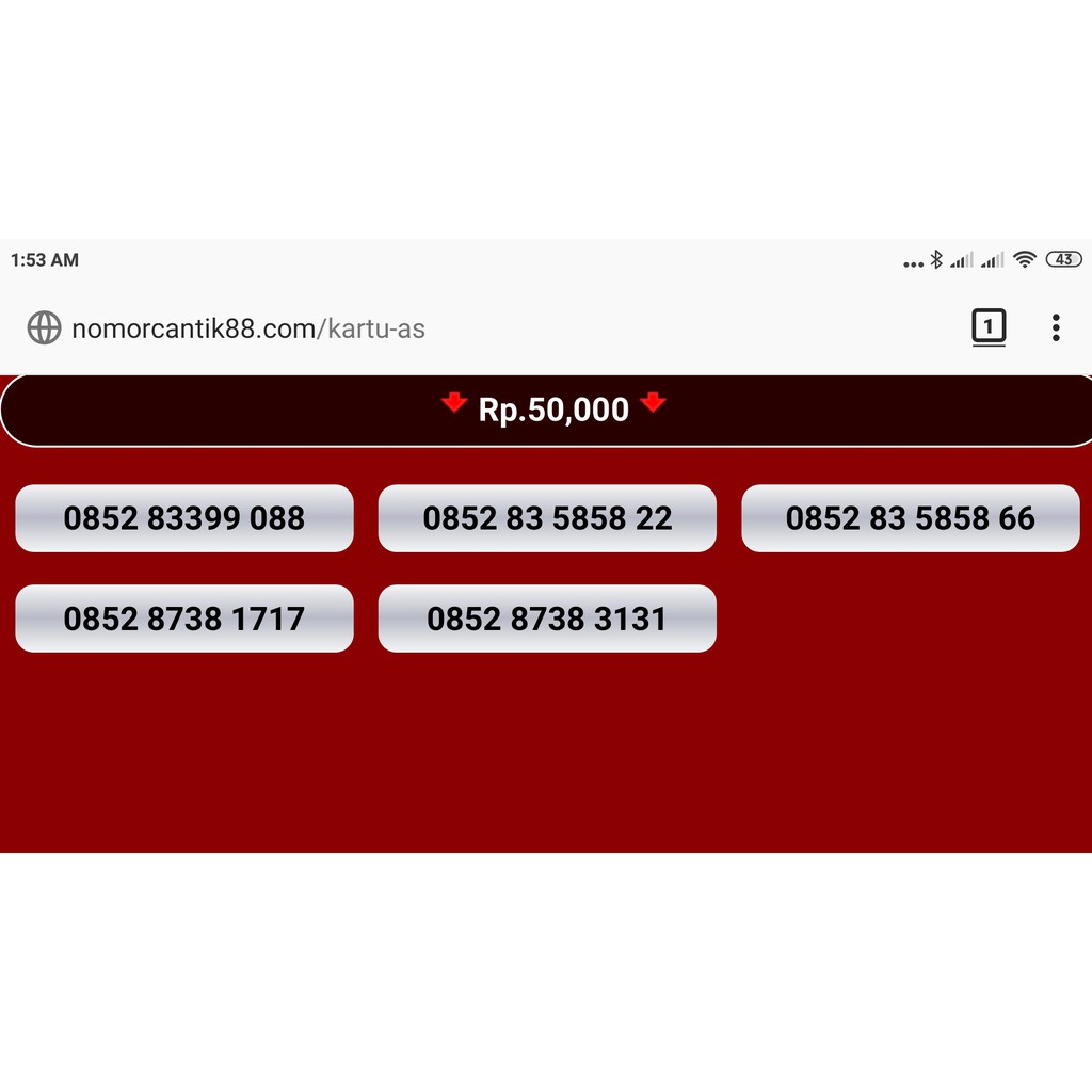 Nomor cantik as kartu perdana telkomsel nocan gsm prabayar 3g 4g murah hoki internet flash kuota
