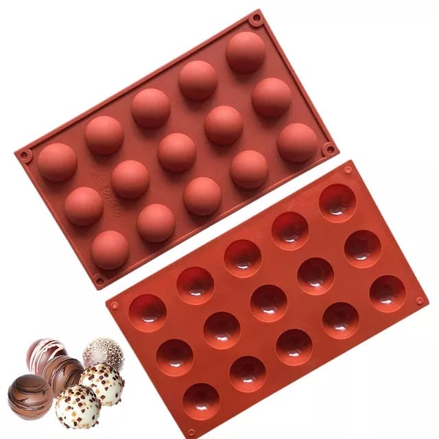 Cetakan Coklat Silicone 15 Grid Dome Setengah Lingkaran 15 Grid Baking Molds Silicone Cetakan Dome Coklat Jelly Pudding Es Batu Silicone 15 Grid TERMURAH TERLARIS