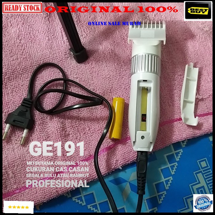 G191 Mitsuyama original 100% Alat Cukur rambut mesin potong hair cut professional portable cas casan charge baterai bulu kumis jenggot baterry pisau trimer clipper pemotong pemangkas Pangkas mini slim  Bisa sambil colok menggunakannya  BISA BUAT SEGALA MA