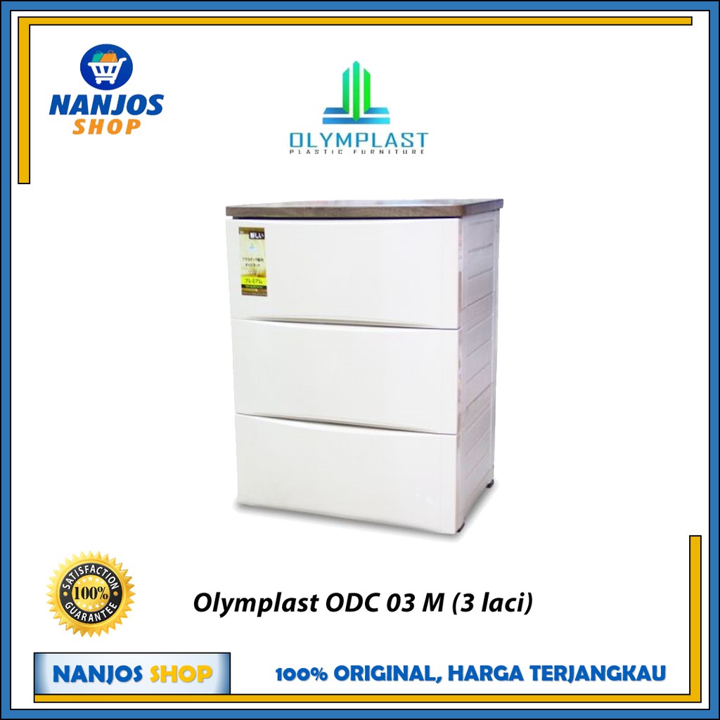 Olymplast - Lemari Baju Pakaian Plastik Drawer Cabinet 3 Susun ODC 03 M