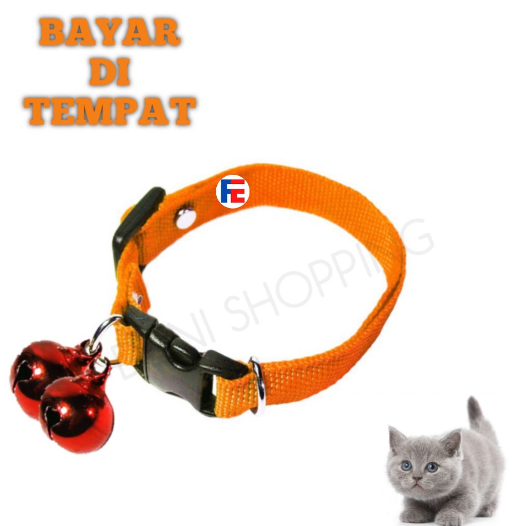 Kalung Kucing 2 Lonceng 14 mm Super Murah Kuat Grosir Kalung Kitten FEFARM