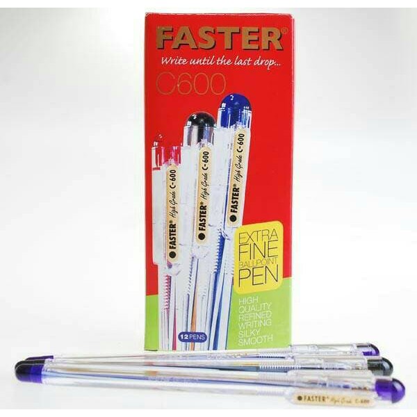 

GRH 1190 PULPEN BALLPOINT FASTER C 600 HITAM GROSIR TERMURAH - Hitam